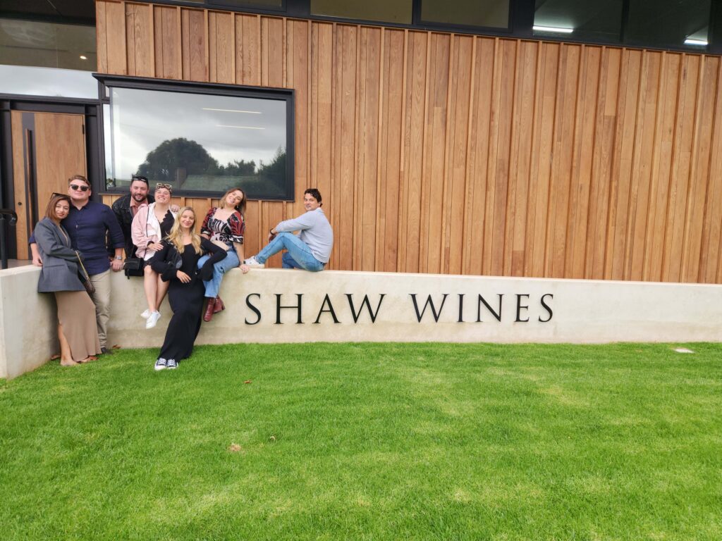 Murrumbateman wineries tour Group photo at shaw wines