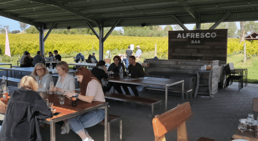 Four Winds outdoor lunch seating area